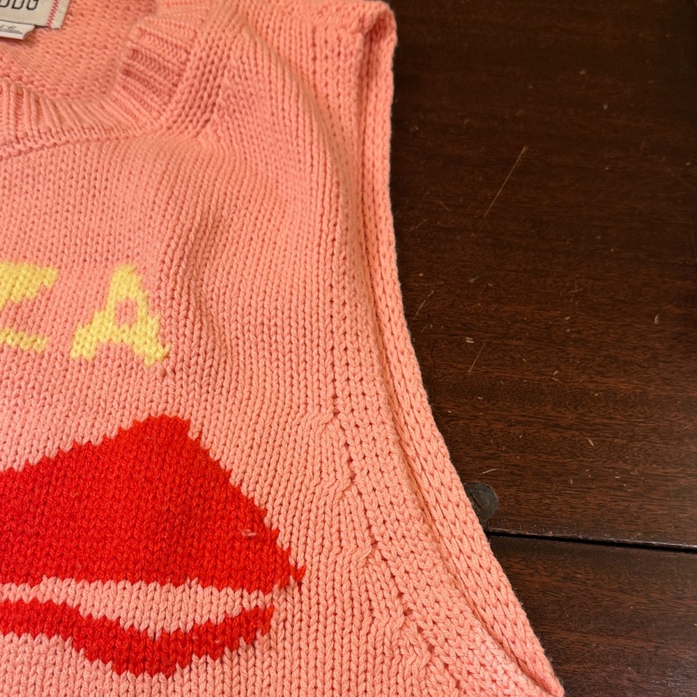 NWOT BDG Ibiza 1976 Peach Knit Vest | Retro Boho Coastal Cowgirl Cropped L - Picture 7 of 9